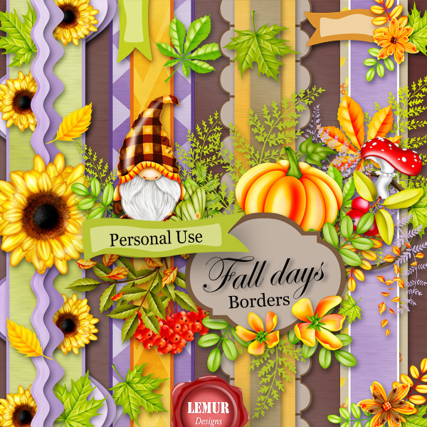 (image for) Fall Days Borders by Lemur Designs