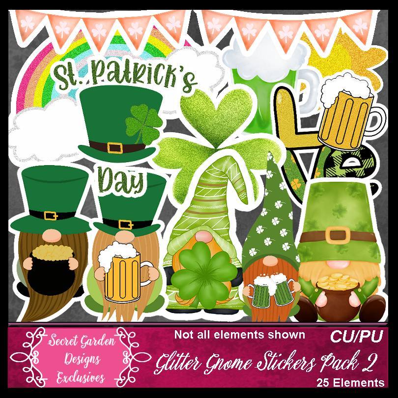 (image for) SGD_Excl Glitter Gnome Stickers Pack2