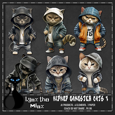 (image for) LTM_Hiphop Gangster Cats1 - AI - CU4CU