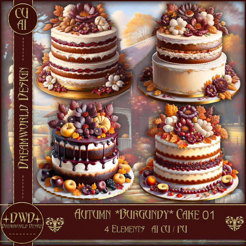 (image for) AI CU Autumn Burgundy Cake 01